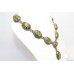 Women's Necklace 925 Sterling Silver beads green synthetic amber stone P 414